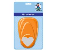 Ursus Motif Hole Punch with Lever, Medium, Heart, Approx. 25.4 mm, Orange, Keine