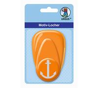 URSUS Motif Punch Made of Plastic, Medium, Anchor, Approx. 25.4 mm, Easy to use Thanks to Lever Function and Practical catching Device, Orange, 25,4 mm