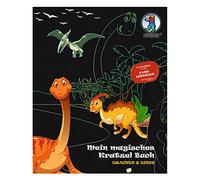 Ursus My Magical Book Dragon & Dinos, Scratch Pictures, Approx. 21 x 26 cm in Size, with Colour Effects and 12 Mandalas, Including Wooden Stick