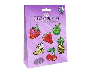 URSUS Painting Fruits-2 x Sticker Sheets 15cm x 10cm-Various Designs-Diamond Stones, Pickers, Wax and Bowl, Colourful, 15 x 10 cm