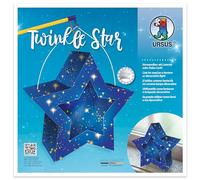 URSUS Twinkle, Starry Sky, Approx. 19.3 x 18.3 x 8 cm, Blank Photo Card 300 lasered and grooved, 2 Stars Made of Transparent Paper 115 g/m², Lantern Carrying Handle, Colourful, 19,3 x 18,3 cm
