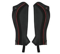 URSXODAWQ 2PCS Professional Equestrian Gaiters, Horse Riding Leather Leggings, Durable Protective Chap for Men and Women Riders, Black with Premium Craftsmanship for Stable and (M)