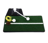 URSXODAWQ Indoor Outdoor Golf Swing Training Aid, Golf Practice Tool with Wood and Iron Modes, 360° Rotatable Ball Rebound System for Left and Right Handed Players, Realistic Putting Mat