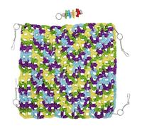 URSXODAWQ Pet Weave Hammock, Small Pet Cage Hanging Bed, Woolen Thread Hammock Swing for Hamster Flying Squirrel Chipmunk Parrot with Flower String for Indoor Cage Use (35 * 35CM)