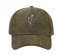 URTAODFE Three Mushrooms Embroidery Cotton do Corduroy Baseball Cap,Outdoor Outing Sunscreen Sun Duck Cap (UK, Alpha, L, Army Green)