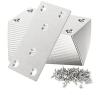 Urtioty 10Pcs Flat Brackets for Wood 80×40mm, Stainless Steel Mending Plates with Screws, Small Metal Joining Plates for Furniture, Cabinets, DIY & Home Repair