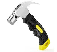 Urtioty 8oz Stubby Claw Hammer, Mini Camping Hammer with Non-Slip Rubber Handle, Small Magnetic Hammer for DIY, Carpentry, Home Decoration, Auto Repair & Picture Hanging
