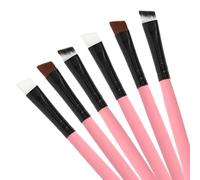 Urtlia Angled Fine Eyeliner Brush， Professional Precision Thin Point Liner Makeup Brushes Set Eye Makeup Tool-Pink(6Pcs)