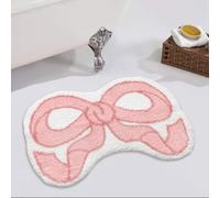 Urtlmaji Coquette Bow Rug Pink Bath Mat, Non Slip Cute Bath Rugs Microfiber Plush Bow Decor, Small Preppy Room Decor Washable Absorbent Girl’s Bedside Rug for Bathtub Sink 18"x26"
