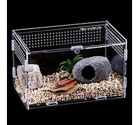 Urtone Insect Feeding Box, Transparent Acrylic Terrarium Containers for Spider Scorpion, Anti-escape Design, Clear Reptile Carrier Box
