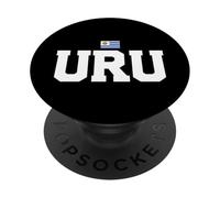 Uruguay Country Code with Flag Trendy College Font PopSockets Adhesive PopGrip