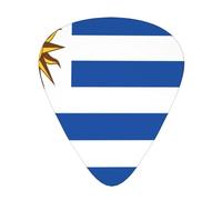 Uruguay-Flag 12 Pack Guitar Picks With 3 Thicknesses And Storage Box, Abs Plectrums For Electric Bass Guitar Players