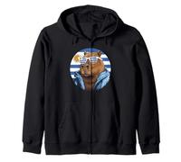 Uruguay Flag Capybara Uruguayan Roots Zip Hoodie