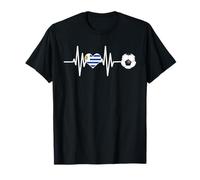 Uruguay Flag Heartbeat EKG Pulse Love My Country T-Shirt