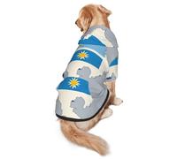 Uruguay Flag Map Dog Hoodie for Medium Large Dogs, Warm Soft Pet Sweatshirt, Easy to Wear Jumper Clothes