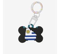 Uruguay Flag Map Printing Bone Shaped Dog Tag Pet Id Tags,Acrylic Dog Tags Cat Tags with Ring for Dog Cat,Pendant Crafts