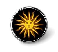 Uruguay Flag Sun Round Enamel Brooch Pin Button Badges Decoration Hat Clothing Bag Accessories Gift Crafts