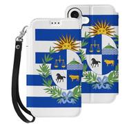 Uruguay Uruguayan Flag National Emblem Wallet Case Compatible with iPhone 17 Air 17 Pro Max with Card Holder Wristband