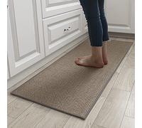 Urukundo Non-Slip, Rubber Sole, Washable Kitchen Rug, Carpet Runner, Hallway, Kitchen Floor Non-Slip Linen Jute Mats for Front of the Sink, Living Room - Grey - 44 x 120cm