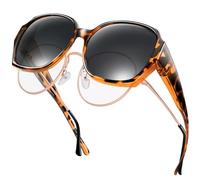 URUMQI Fit Over Glasses Polarised Sunglasses Womens Men, Trendy Round Cat Eye Sunglasses Over Glasses, UV400 Protection TAC Lens Sun Glasses Suitable for Daily Wear/Fishing/Golf