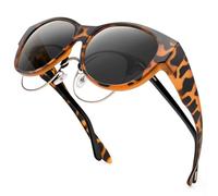 URUMQI Fit Over Glasses Polarised Sunglasses Womens Men, Trendy Round Cat Eye Sunglasses Over Glasses, UV400 Protection TAC Lens Sun Glasses Suitable for Daily Wear/Fishing/Golf