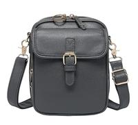 Urvashi Crossbody Leather Bag with RFID Protection, Crossbody Leather Bag Vintage Style for Women Travel, Work, Daily Use (Gray)