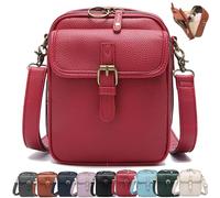Urvashi Crossbody PU Leather Bag, Crossbody Bags for Women, Tojoyride Crossbodys Bag Vintage Anti Theft Zipper Purse with 10 Card Slot Design (Red)