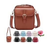 Urvashis Crossbody Bag, 2025 New Upgraded Urvashis Crossbody Leather Bag, Vintage Anti Theft Purse for Women with 10 card slots RFID (Brown)