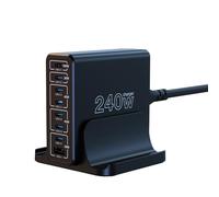 URVNS 240W USB C Charger, 8-Ports Compact GaN PD 100W PPS 45W QC20W Multiport Fast Charging Station for MacBook Laptop, iPhone 16 15 Pro Max, iPad, Galaxy S24 S22, Pixel and More