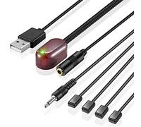 URWOOW IR Repeater Hidden Infrared Remote Extender System 1 Receiver 4 Emitters Control Kit USB Adapter for Amplifier Cable Box Satellite TV Receiver CD Player DVD Player Blu-ray Player