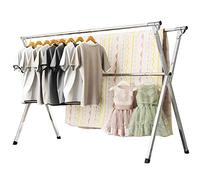 URYAN Clothes Drying Rack Stainless Steel Laundry Drying Rack, Portable Drying Rack for Clothes Indoor and Outdoor Saving Spaces with Windproof Hooks