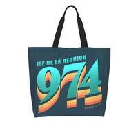 URYRYUI Vintage Reunion Island 974 Summer Bags Canvas Shopper Tote Bags Large Capacity Washable Ile De La Reunion Indian Ocean Handbag Bag Gift