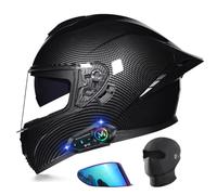 URYWTXY Motorbike Full Face Bluetooth Helmets, Adults Men Women ECE Approved Motorcycle Helmet Cool Rider Equipment, Lightweight Street Racing Touring Bike Rider Crash Helmets