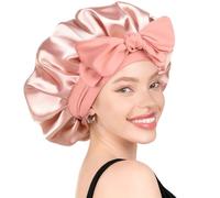 Uryxery Satin Bonnet for Sleeping Women, Double Layer Hair Bonnet with Adjustable Tie Band 58cm (22.8in), Large 42cm (16.5in) Sleep Cap for Curly Long Hair