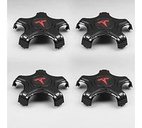 URYYRIT Car Hub Centre Caps, For Tesla Model 3, Waterproof DustProof Wheel Decoration Cover, Wheel Center with Logo Emblem Sticker, Exterior Accessories,Carbon fiber red label