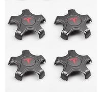 URYYRIT Car Hub Centre Caps, For Tesla Model 3, Waterproof DustProof Wheel Decoration Cover, Wheel Center with Logo Emblem Sticker, Exterior Accessories,Sub-grey red label