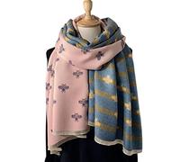 URYYRIT Women's Animal Print Double Sided Cashmere Shawl Scarf, Winter Warm, Soft, Thin Blanket Scarf, 185x65cm/72.8x25.6 inches, W