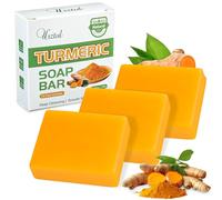 URZTUL Turmeric Soap Sticks, Organic Turmeric Soap for Face and Body Cleansing, Handmade Body Bath Soap, Softening, Moisturising and Soothing for All Skin Types, for H