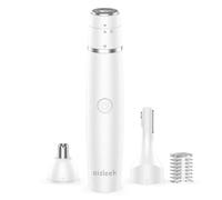 US-05白色001 Nose Hair Trimmer for Women & Men, 3-in-1 Facial Hair Remover for Peach Fuzz, Eyebrow Trimmer, Shaper & Shaver, Ear & Face Grooming Kit, USB-C Rechargeable, Painless, Dry Use