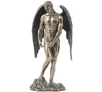 US 11.25 Inch Standing Winged Nude Male Figurine, Cold Cast Bronze Tone