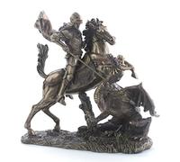 US 11.38 Inch Saint George The Dragon Slayer Cold Cast Bronze Figurine