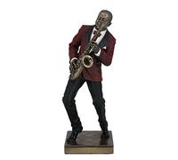 US 11.38 Inch Saxophone Player Cold Cast Statue Figurine, Bronze Color