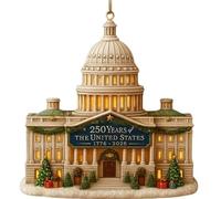 US 250th Anniversary Ornament, Pendant Decorations Hanging On Christmas Trees and Related to The 250th Anniversary of The United States, Specially Designed for Patriots - 2026 (United States Capitol)