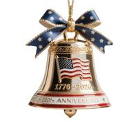 Us 250th Bell Ornament - Door Garland, Commemorative Bell for Holiday Decor, Christmas Wreath with Metal Patriotic, Symbol America Founding for Party, 1.97x1.97x2.36 Inches