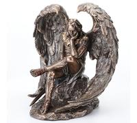 US 6.5" Cold Cast Bronze Color Lucifer The Fallen Angel Figurine Statue