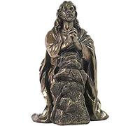 US 7.5" Jesus Praying in The Garden of Gethsemane Statue, Bronze Color