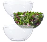 US Acrylic Vista Clear Plastic Salad and Serving 10-inch Bowls | set of 3 | Reusable, BPA-free, Made in the USA | 135 oz. capacity