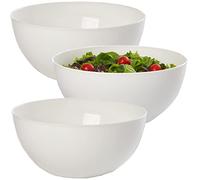 US Acrylic Vista White Plastic Salad and Serving 10-inch Bowls | set of 3 | Reusable, BPA-free, Made in the USA | 135 oz. capacity