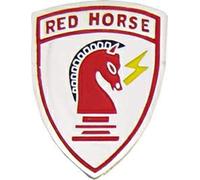 US Air Force Civil Engineer Red Horse Lapel Pin or Hat Pin (1 1/4")
