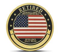 US Air Force Retired Military Challenge Coin - Honor Military Service Emblem & Flag Design